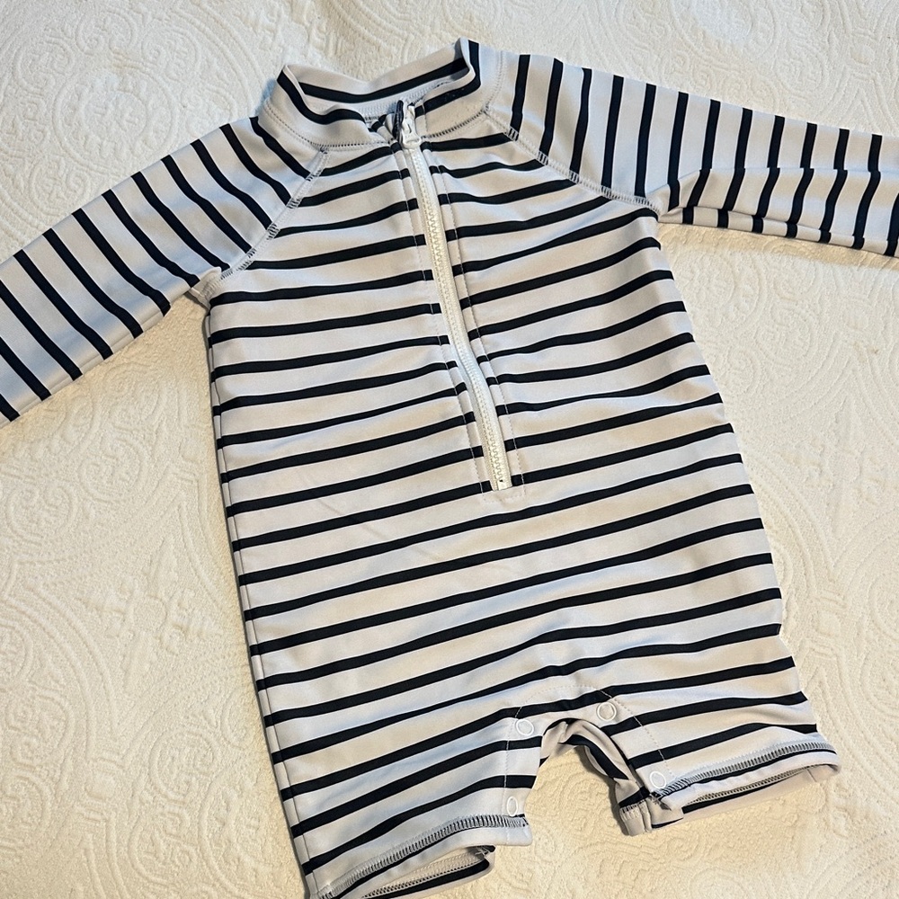 Janie and Jack Striped Kids Swim Rashguard